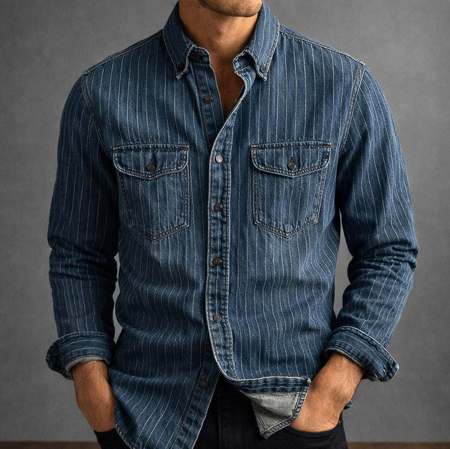 Men's Denim Long Sleeve Shirt