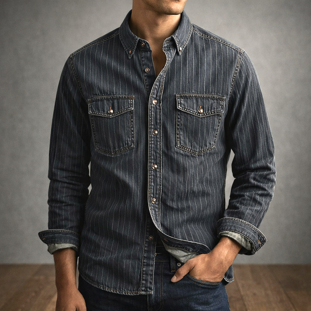 Men's Denim Long Sleeve Shirt