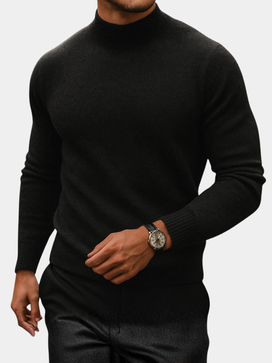 Men's Fitted Fine Knit Roll Neck Jumper