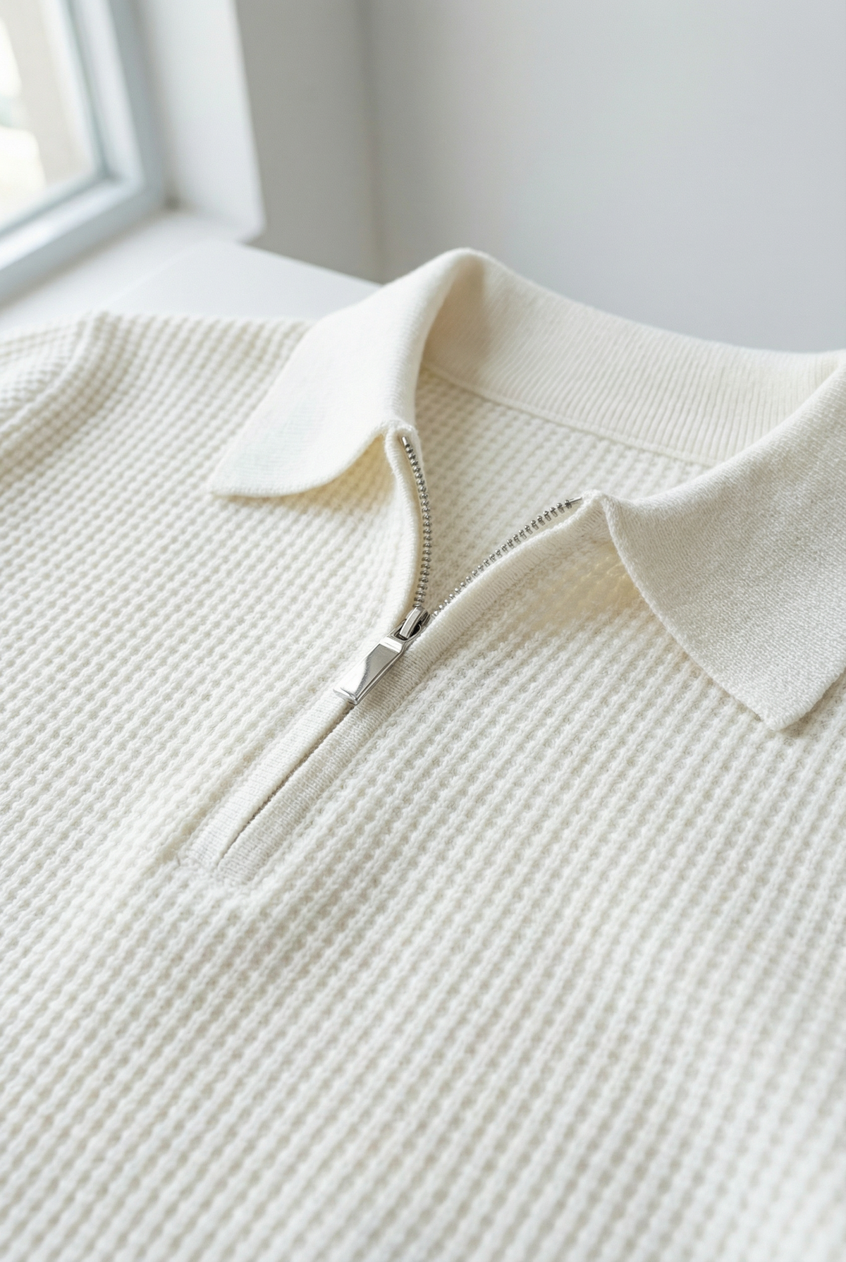 Men's Fitted Wool Quarter Zip Jumper