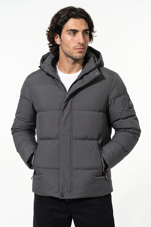 Men's Fleece Lined Hooded Puffer Jacket