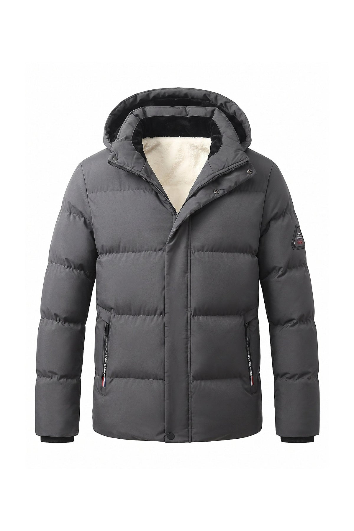 Men's Fleece Lined Hooded Puffer Jacket