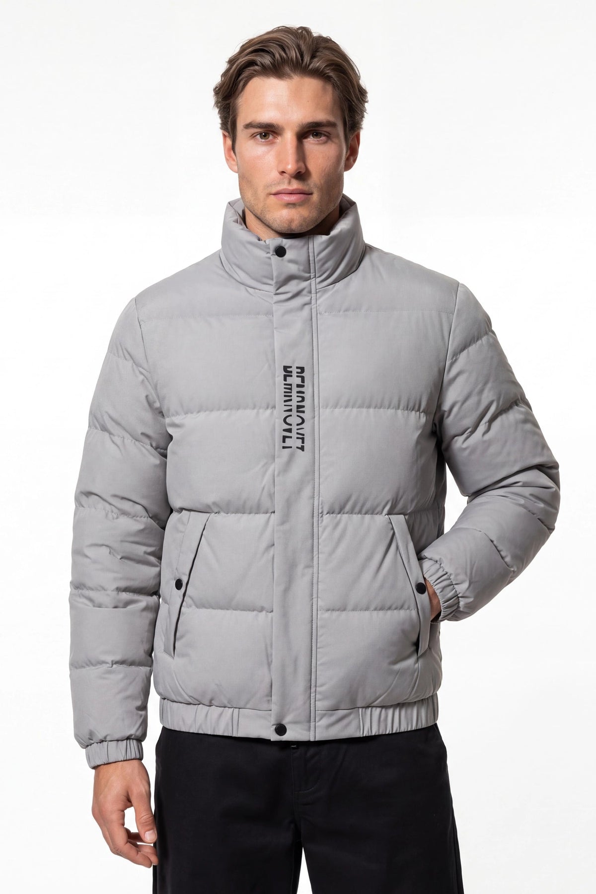 Men's High Collar Warm Light Puffer Jacket