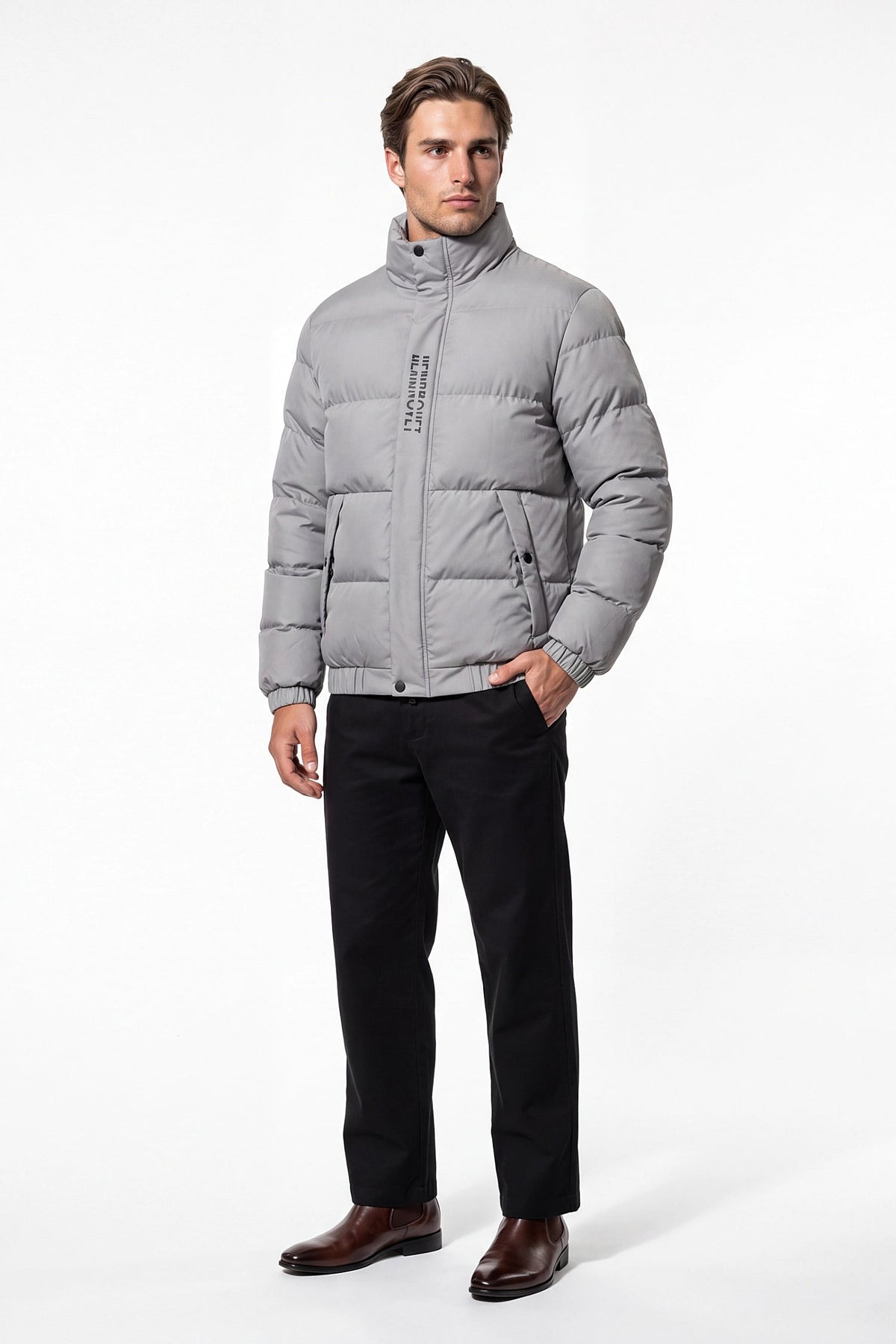 Men's High Collar Warm Light Puffer Jacket
