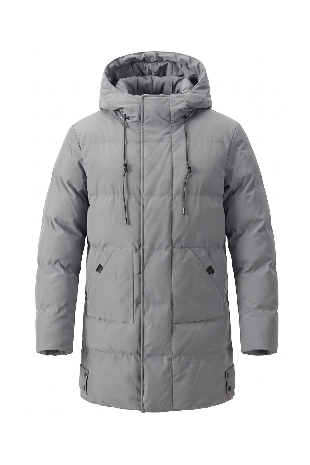 Men's High Neck Hooded Long Puffer Coat