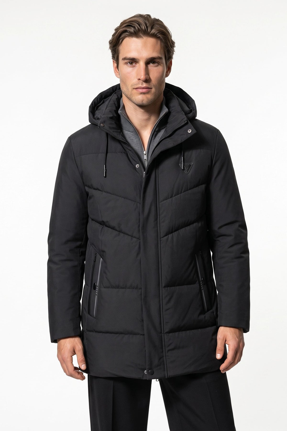 Men's Hooded Longline Puffer Coat