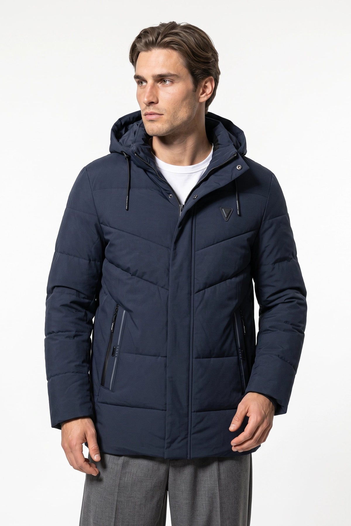 Men's Hooded Longline Puffer Coat