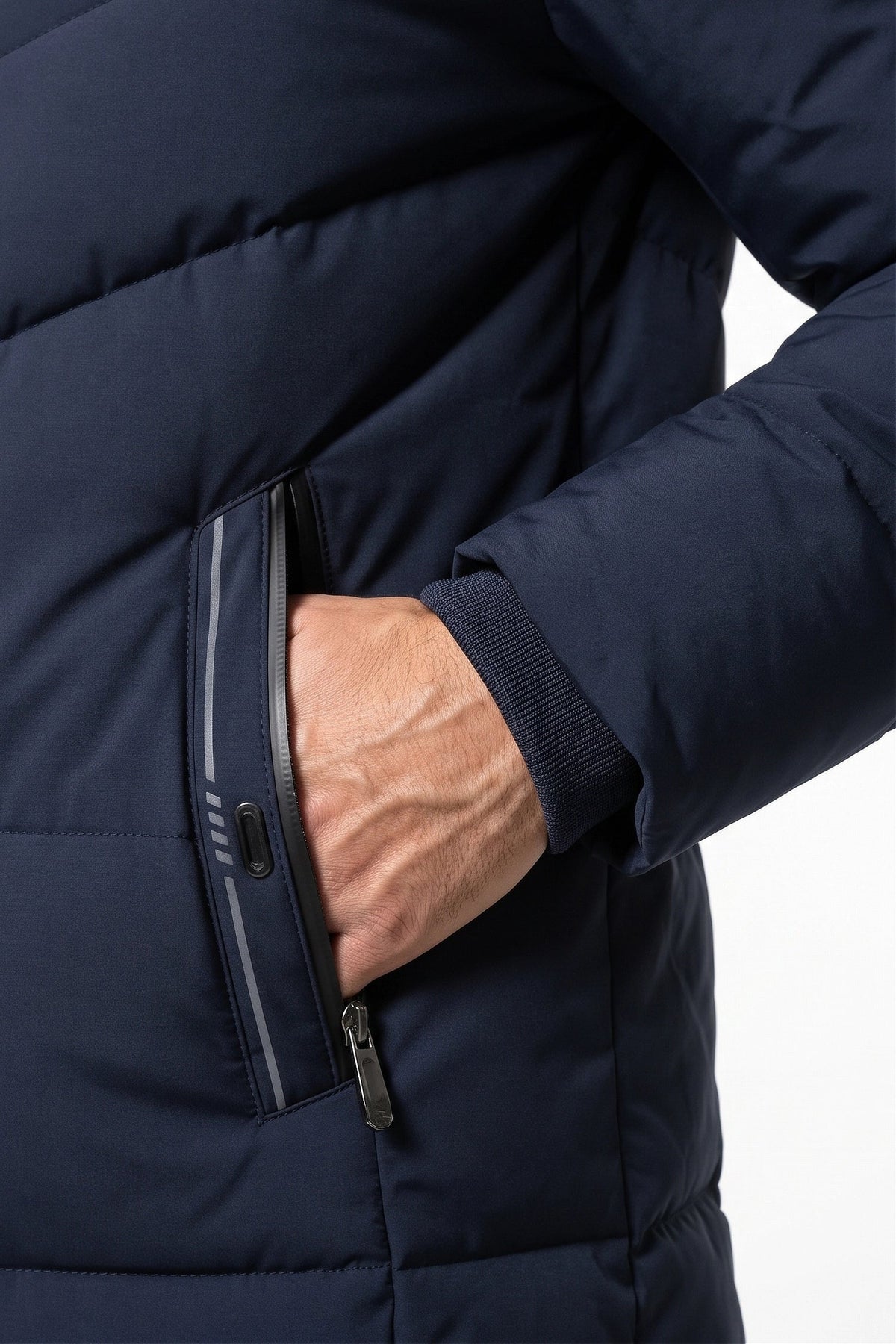 Men's Hooded Longline Puffer Coat