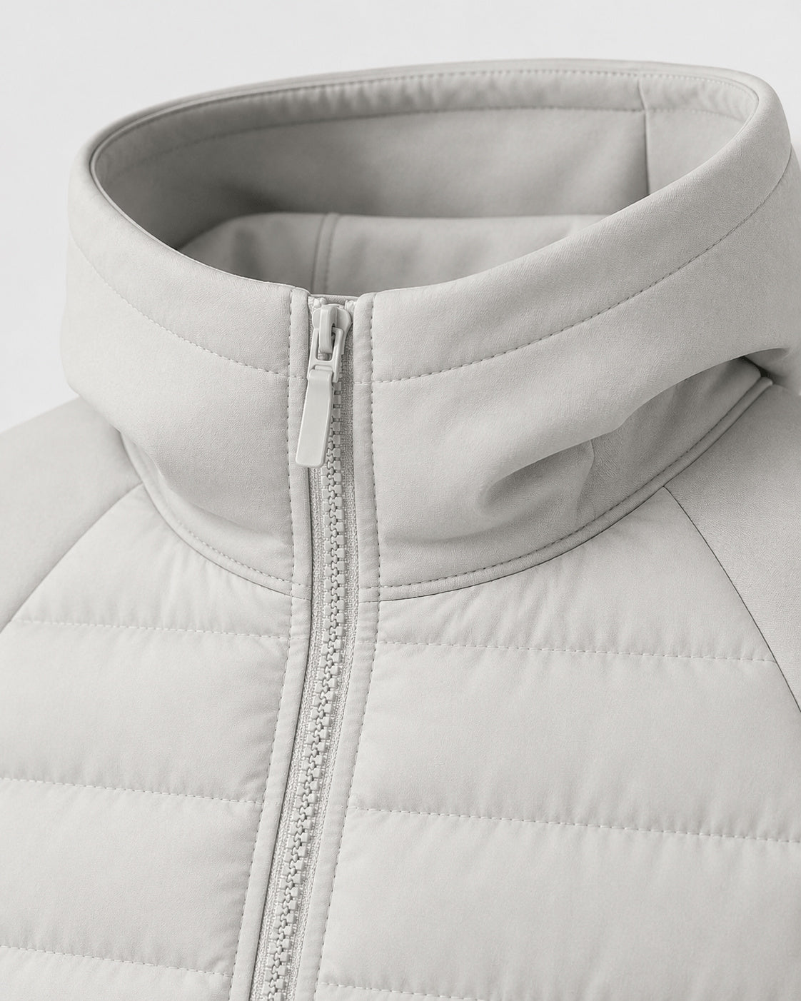 Men's Hooded Quarter Zip Quilted Jacket