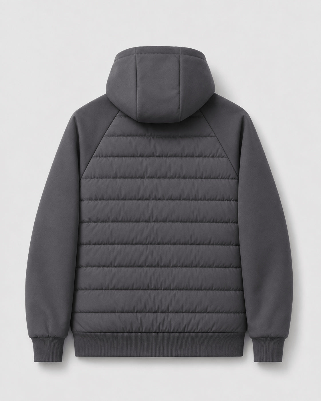 Men's Hooded Quarter Zip Quilted Jacket