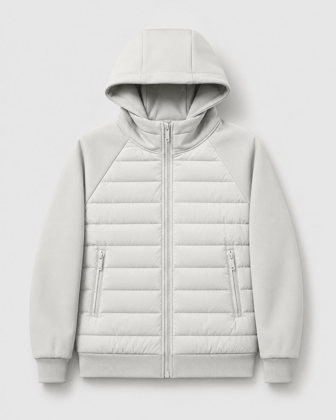 Men's Hooded Quarter Zip Quilted Jacket