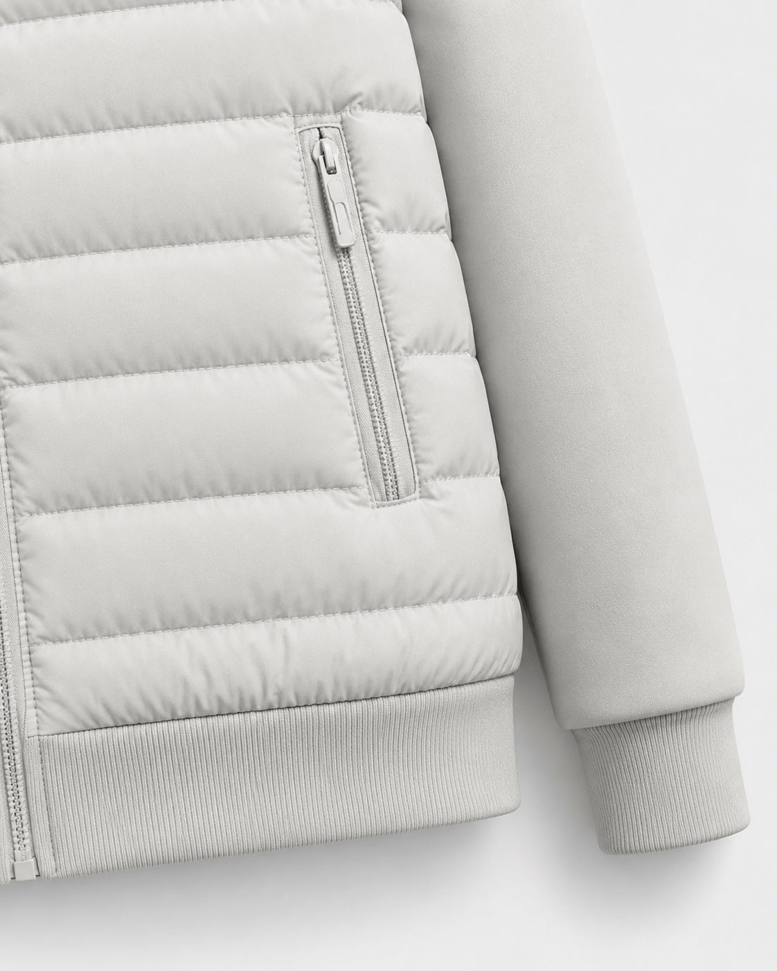 Men's Hooded Quarter Zip Quilted Jacket