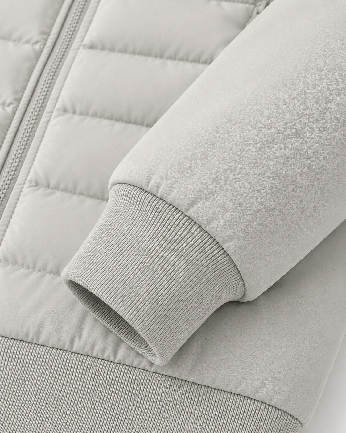 Men's Hooded Quarter Zip Quilted Jacket