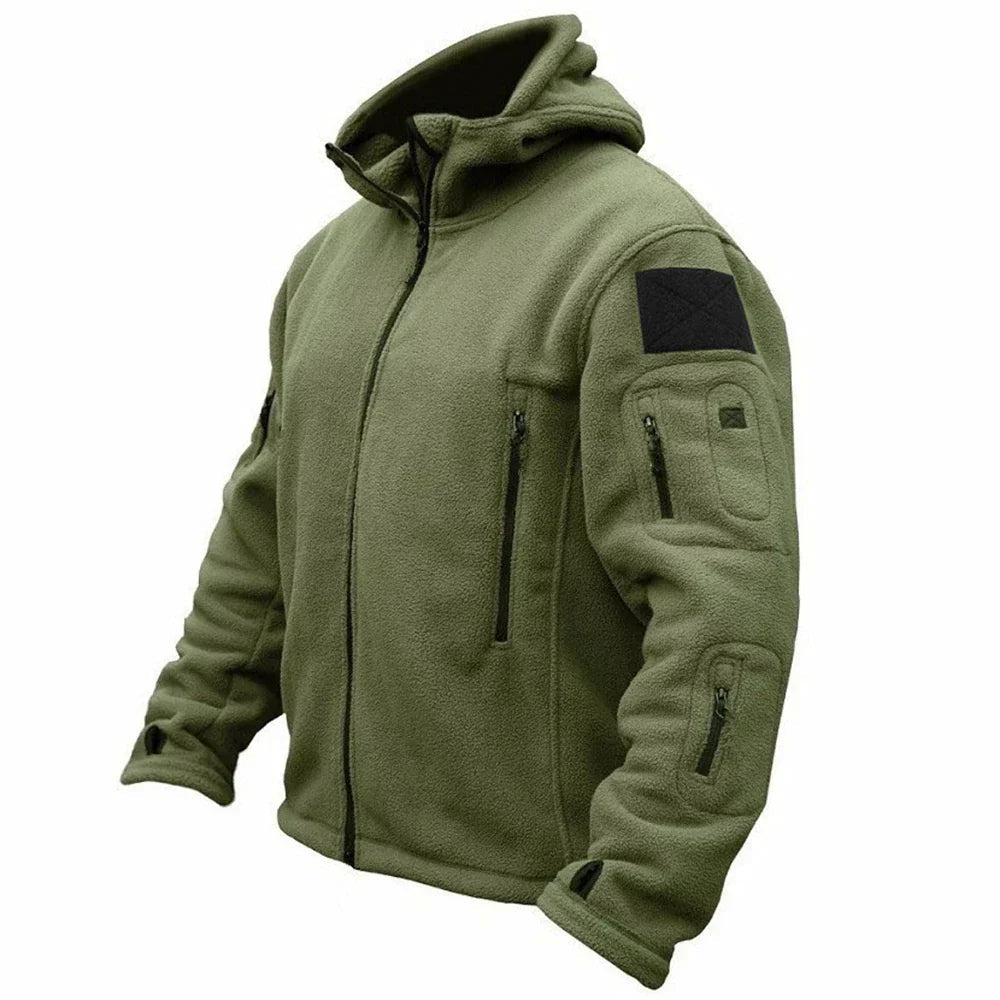 Men's Hooded Tactical Fleece Zip-Up Jacket