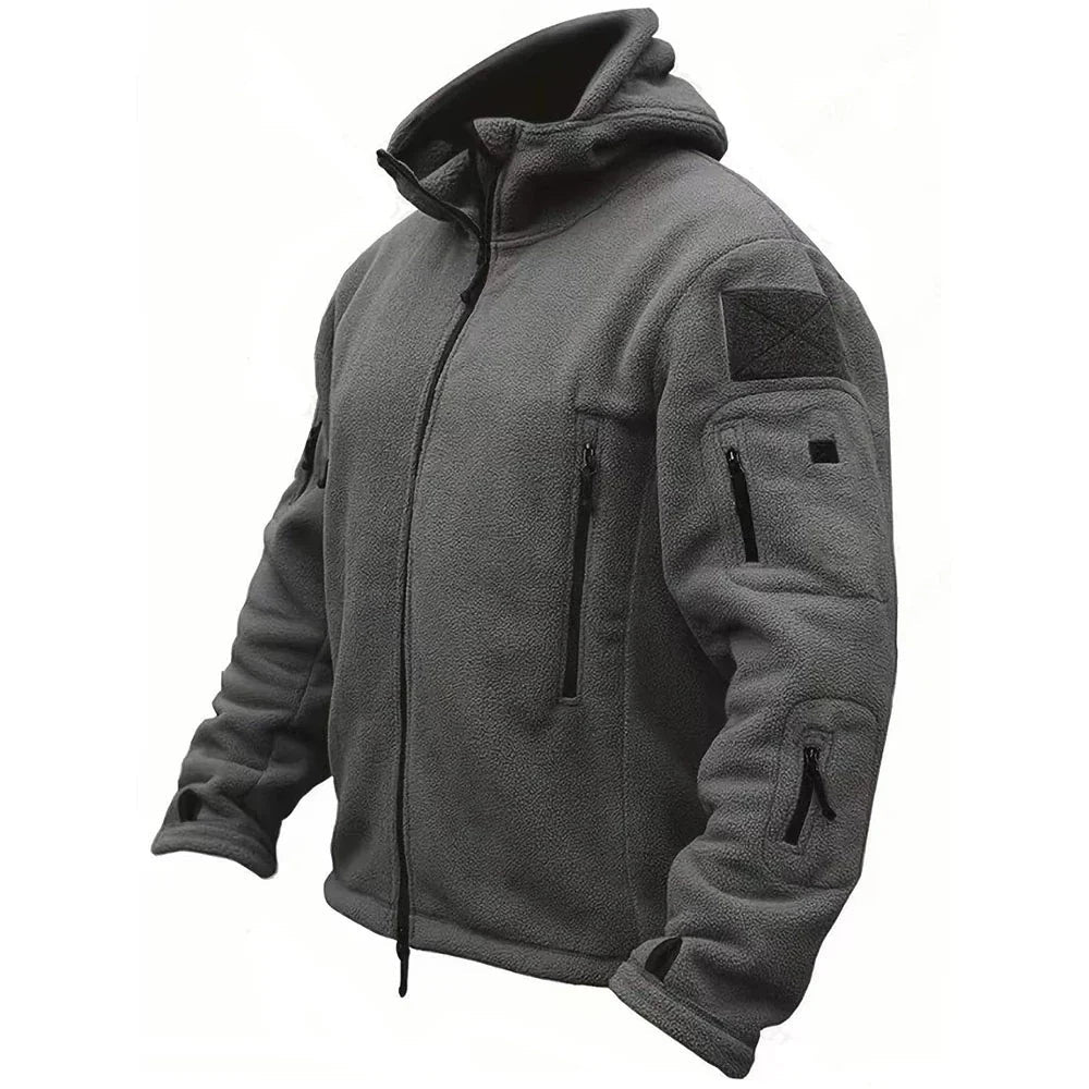 Men's Hooded Tactical Fleece Zip-Up Jacket