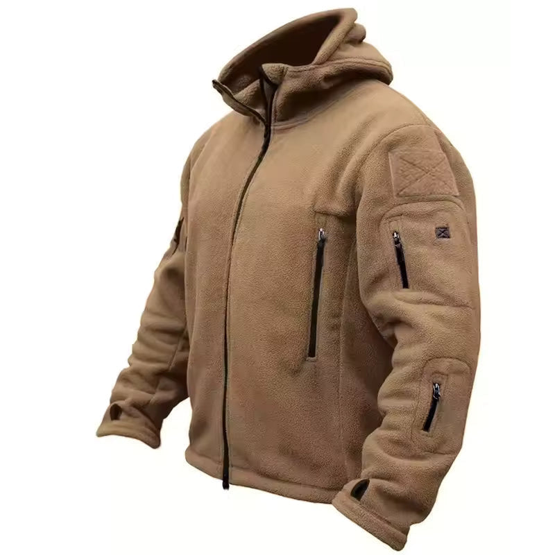 Men's Hooded Tactical Fleece Zip-Up Jacket