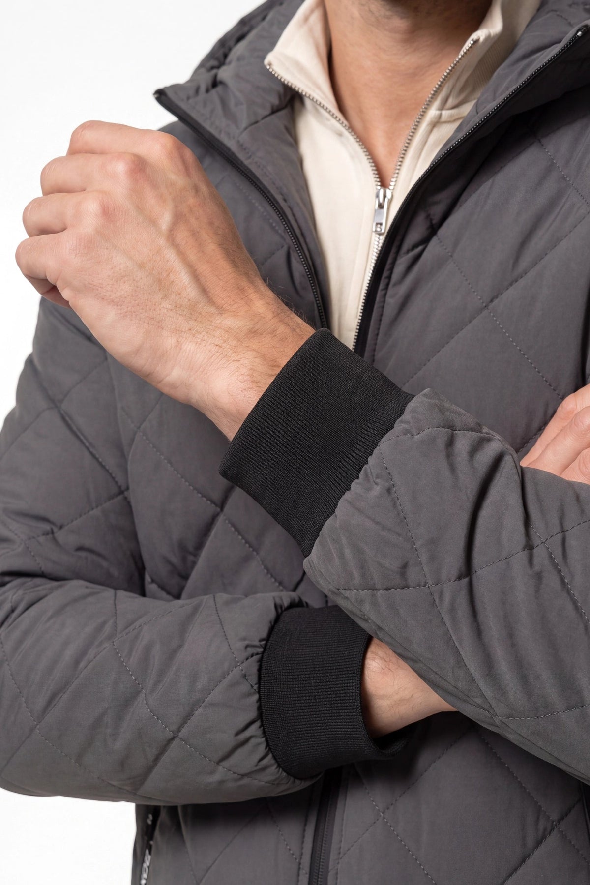 Men's Hooded Zip-Up Quilted Jacket