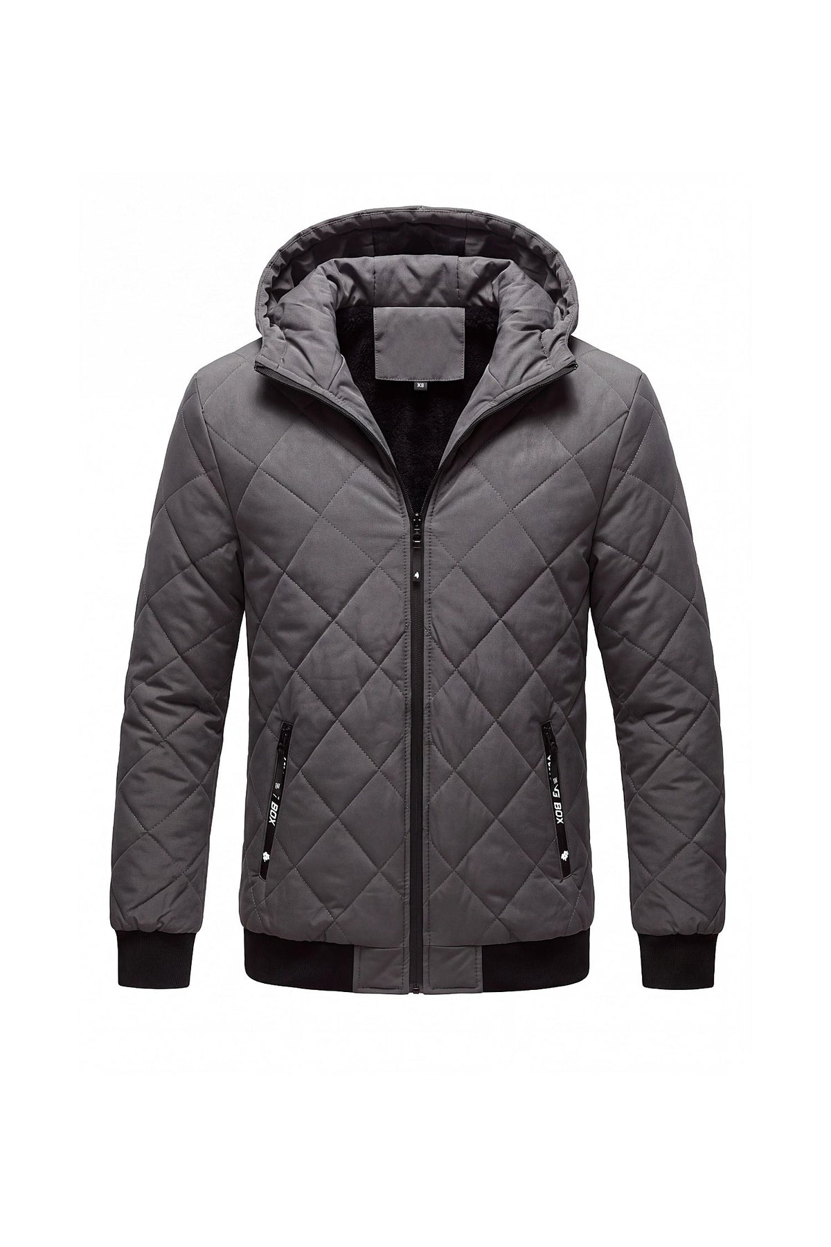 Men's Hooded Zip-Up Quilted Jacket