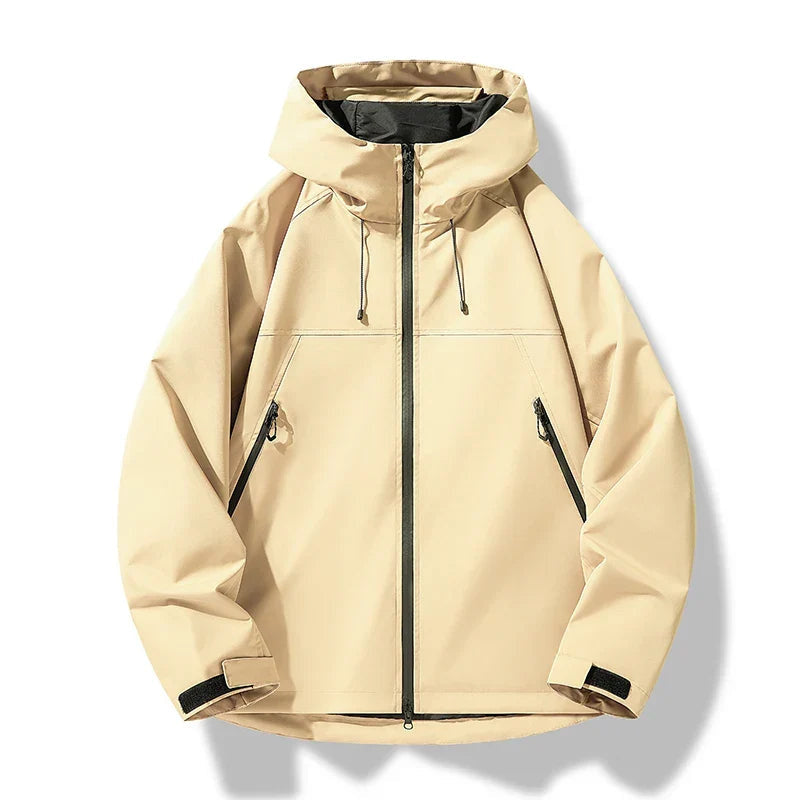 Men's Hooded Zip-Up Windproof Raincoat