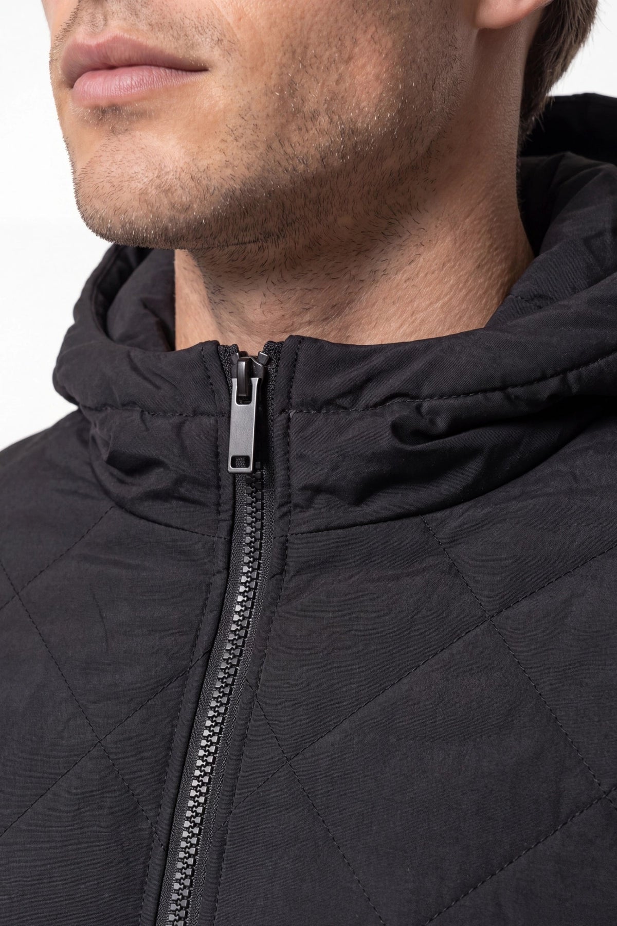 Men's Hooded Zip-Up Winter Quilted Jacket