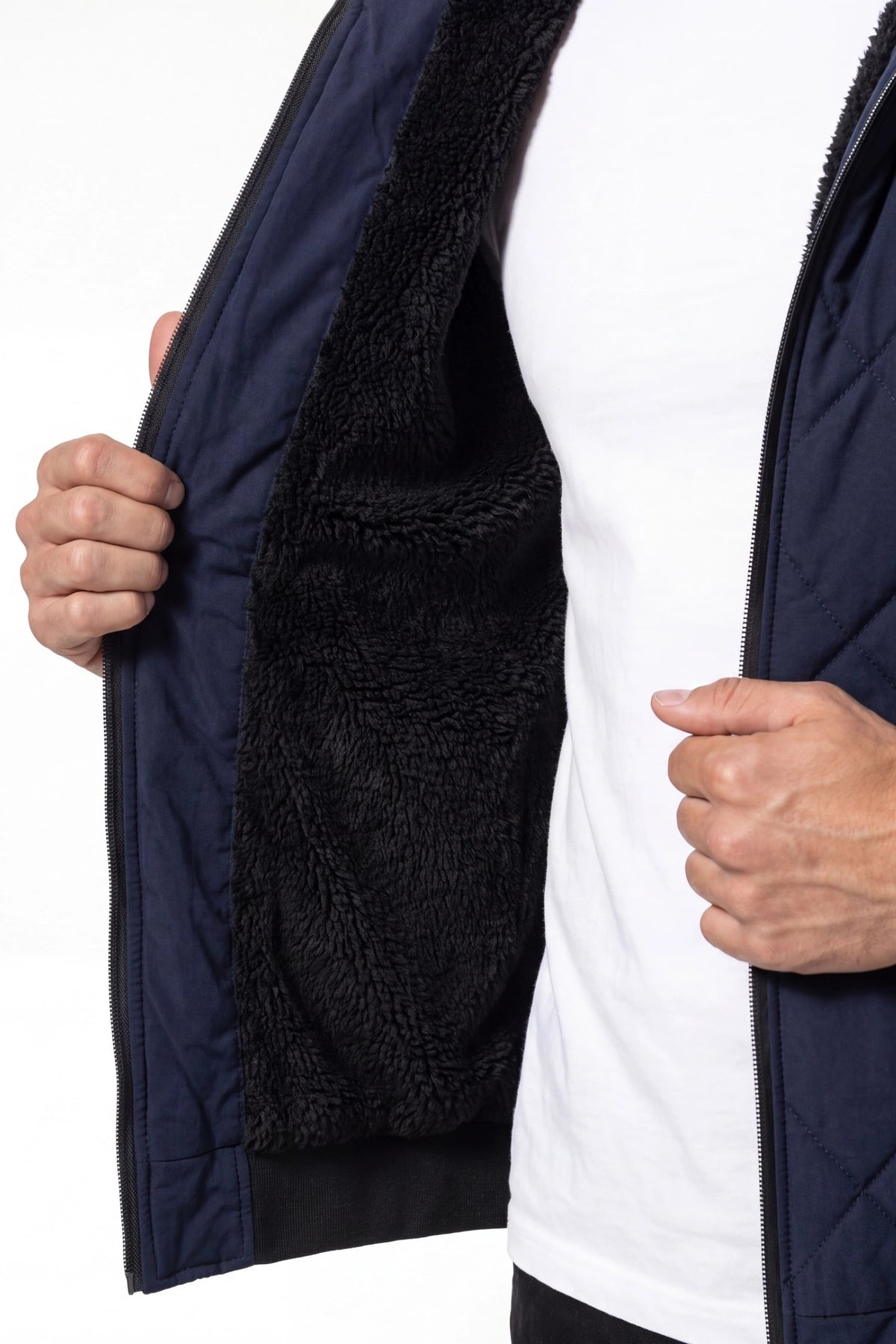 Men's Hooded Zip-Up Winter Warm Quilted Jacket