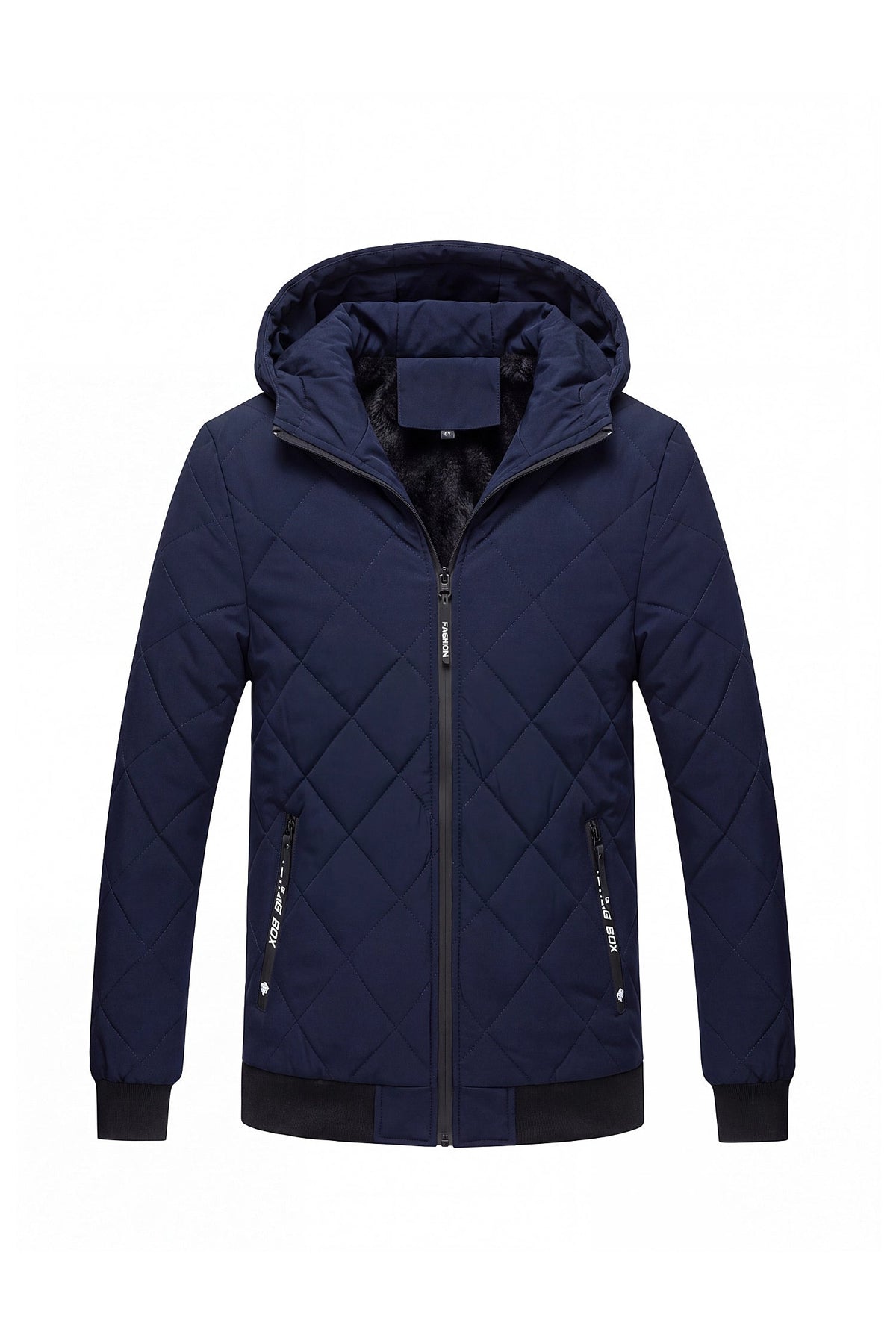Men's Hooded Zip-Up Winter Warm Quilted Jacket