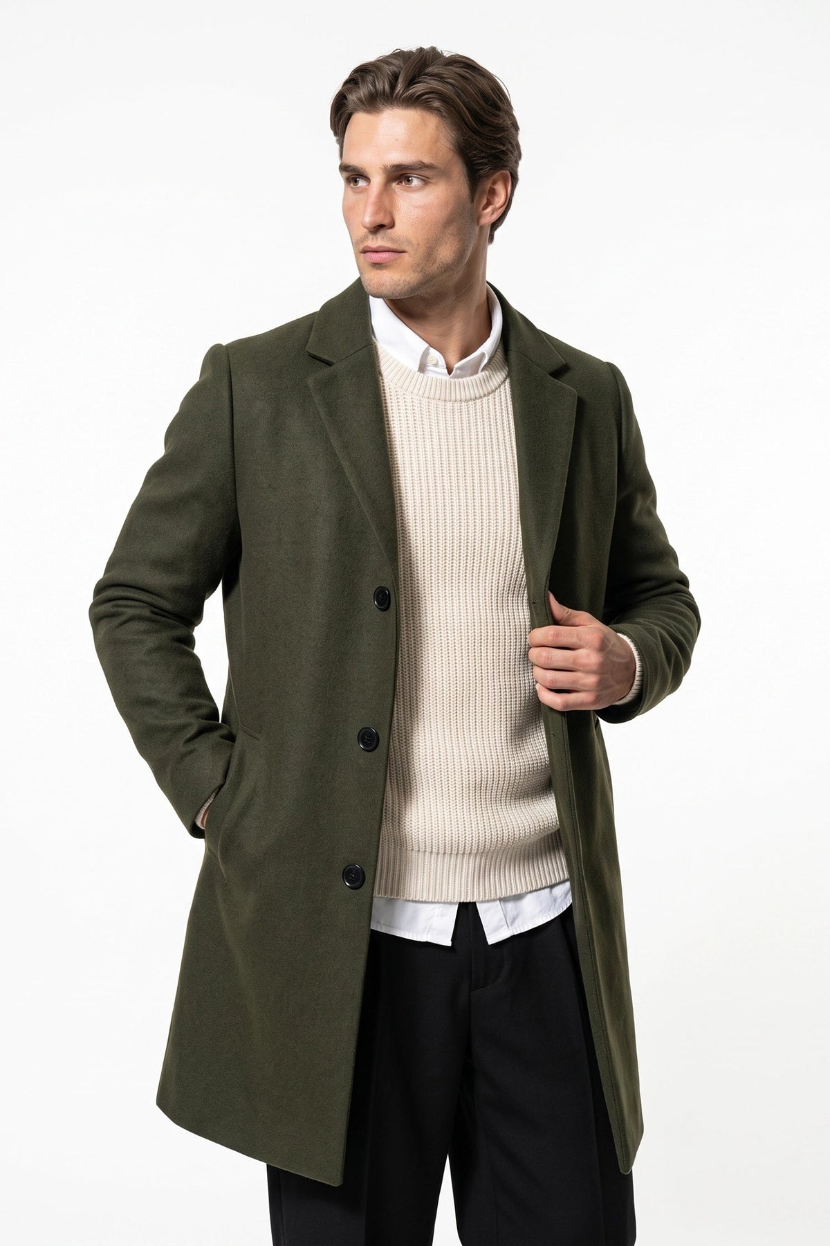 Men's Longline Single Breasted Overcoat