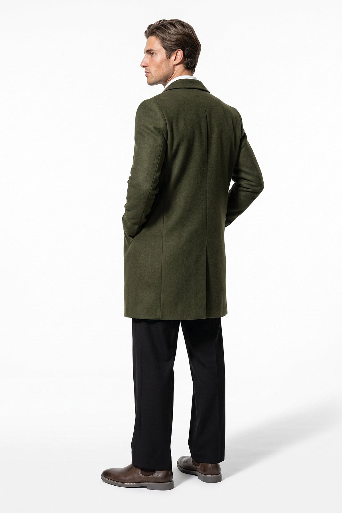 Men's Longline Single Breasted Overcoat