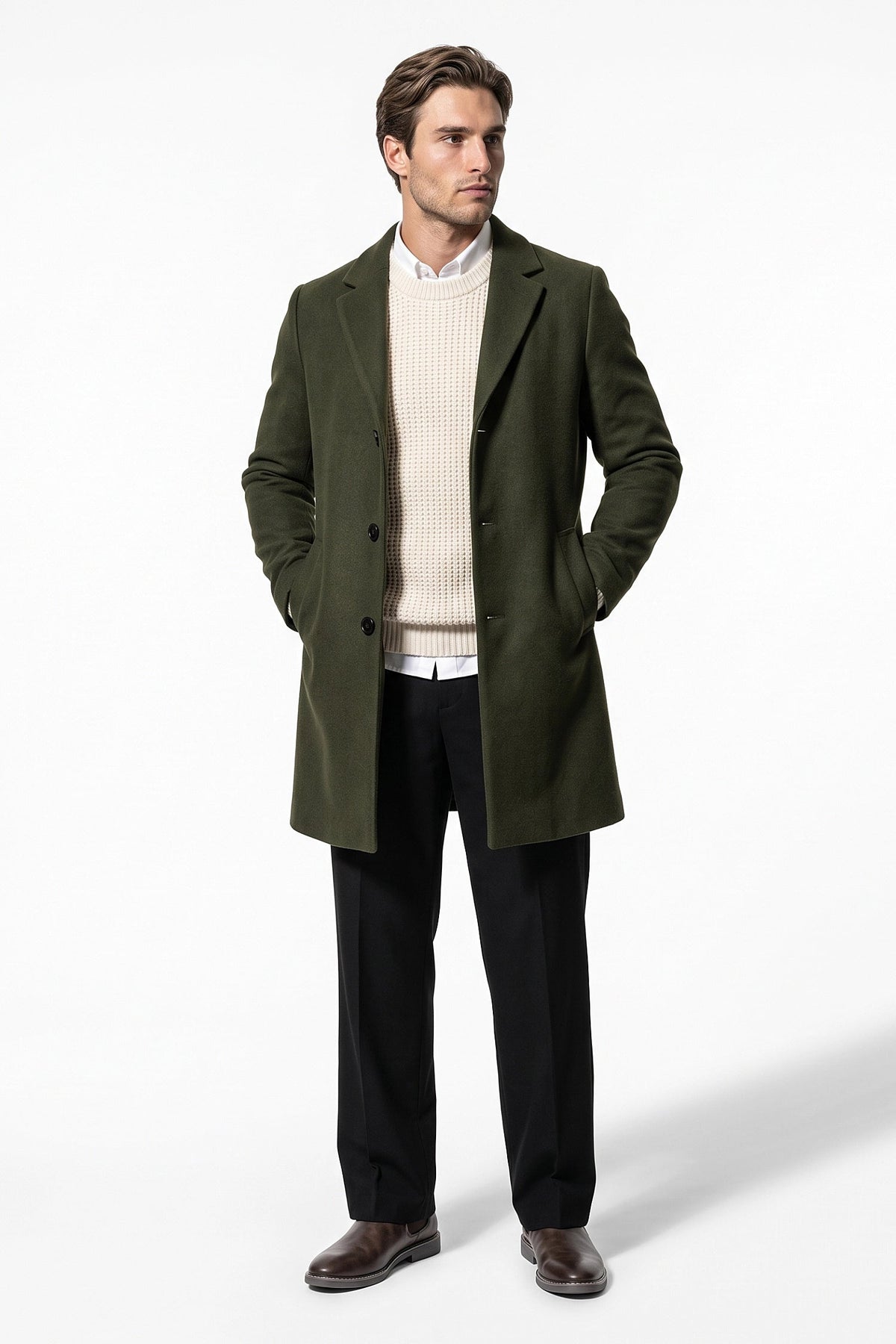 Men's Longline Single Breasted Overcoat