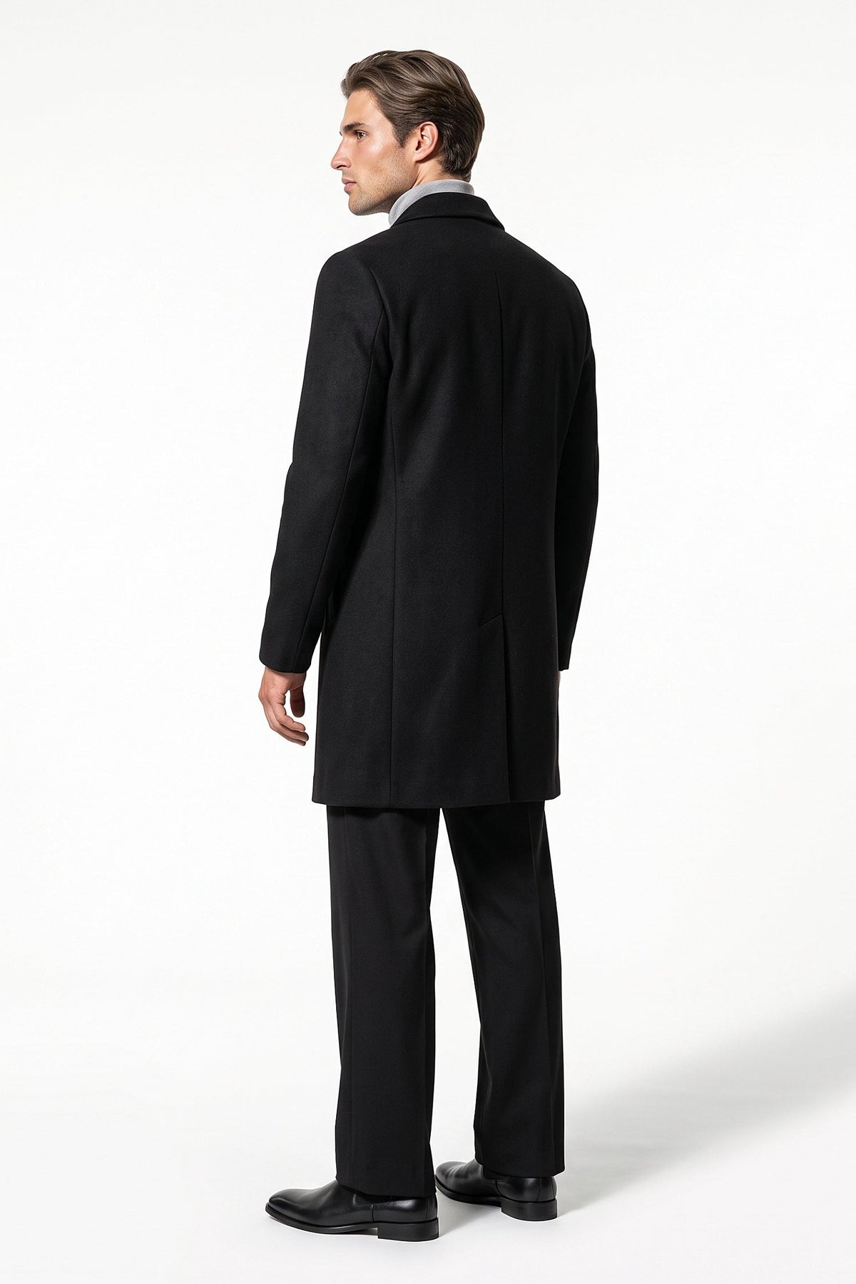 Men's Longline Single Breasted Overcoat