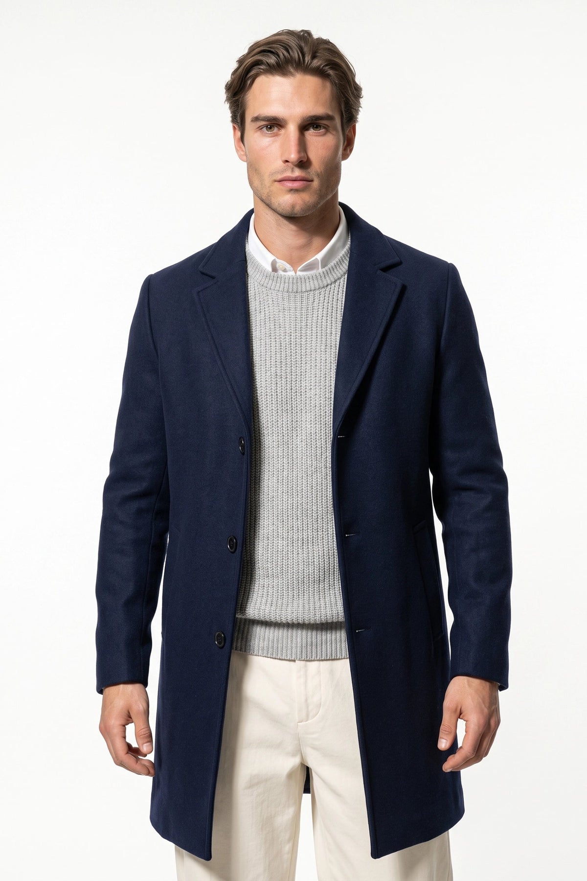 Men's Longline Single Breasted Overcoat
