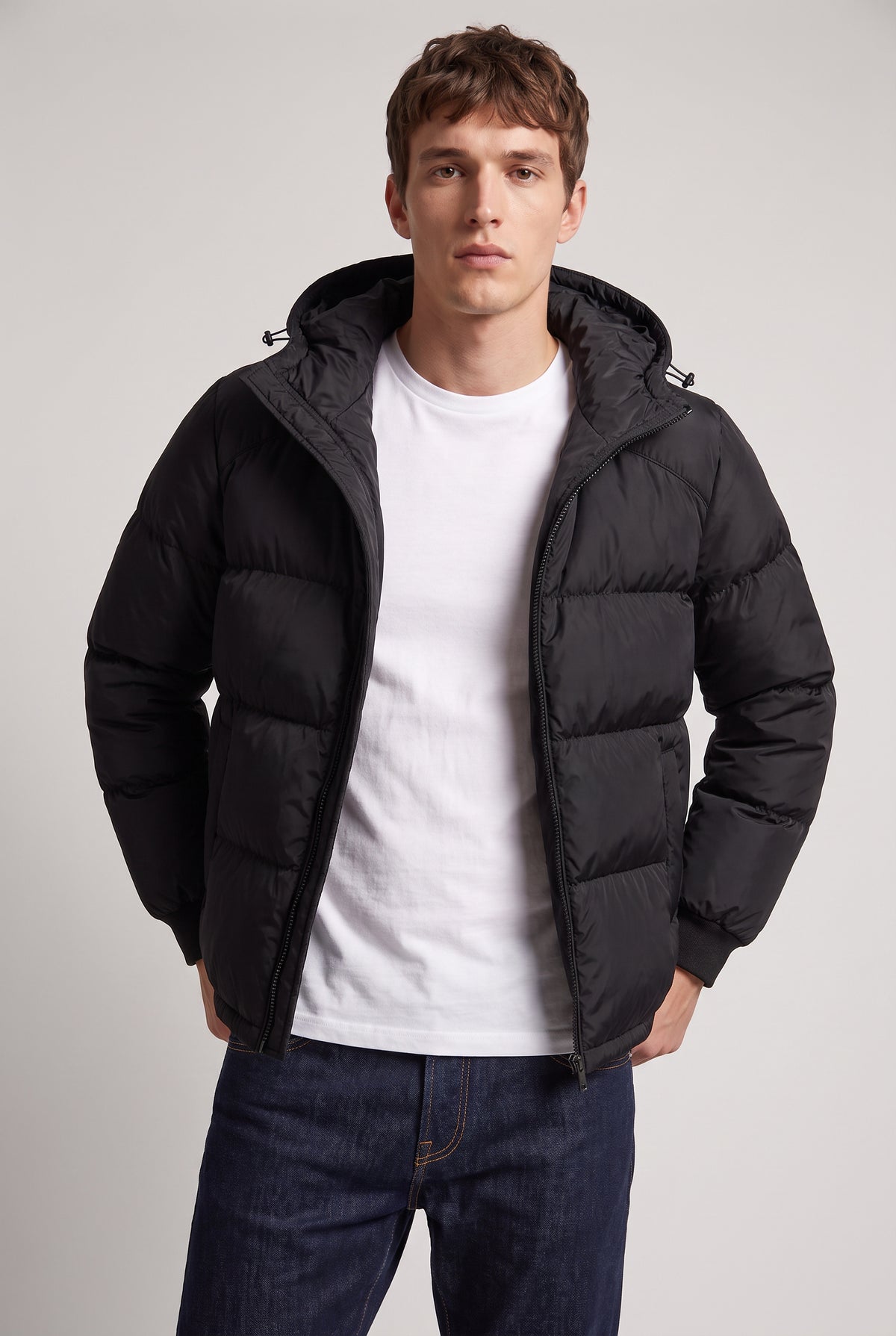 Men's Loose Relaxed Hooded Puffer Jacket