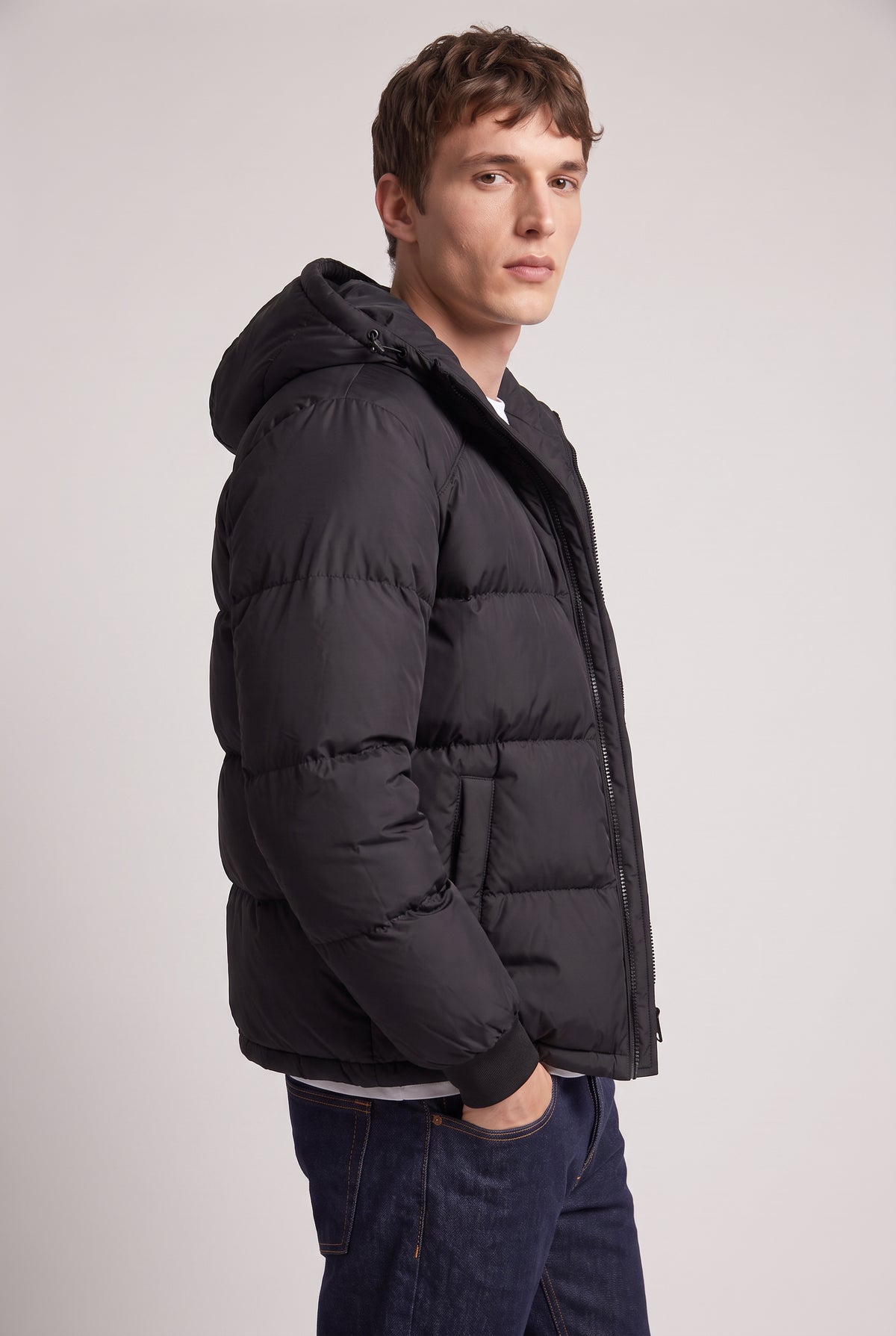 Men's Loose Relaxed Hooded Puffer Jacket