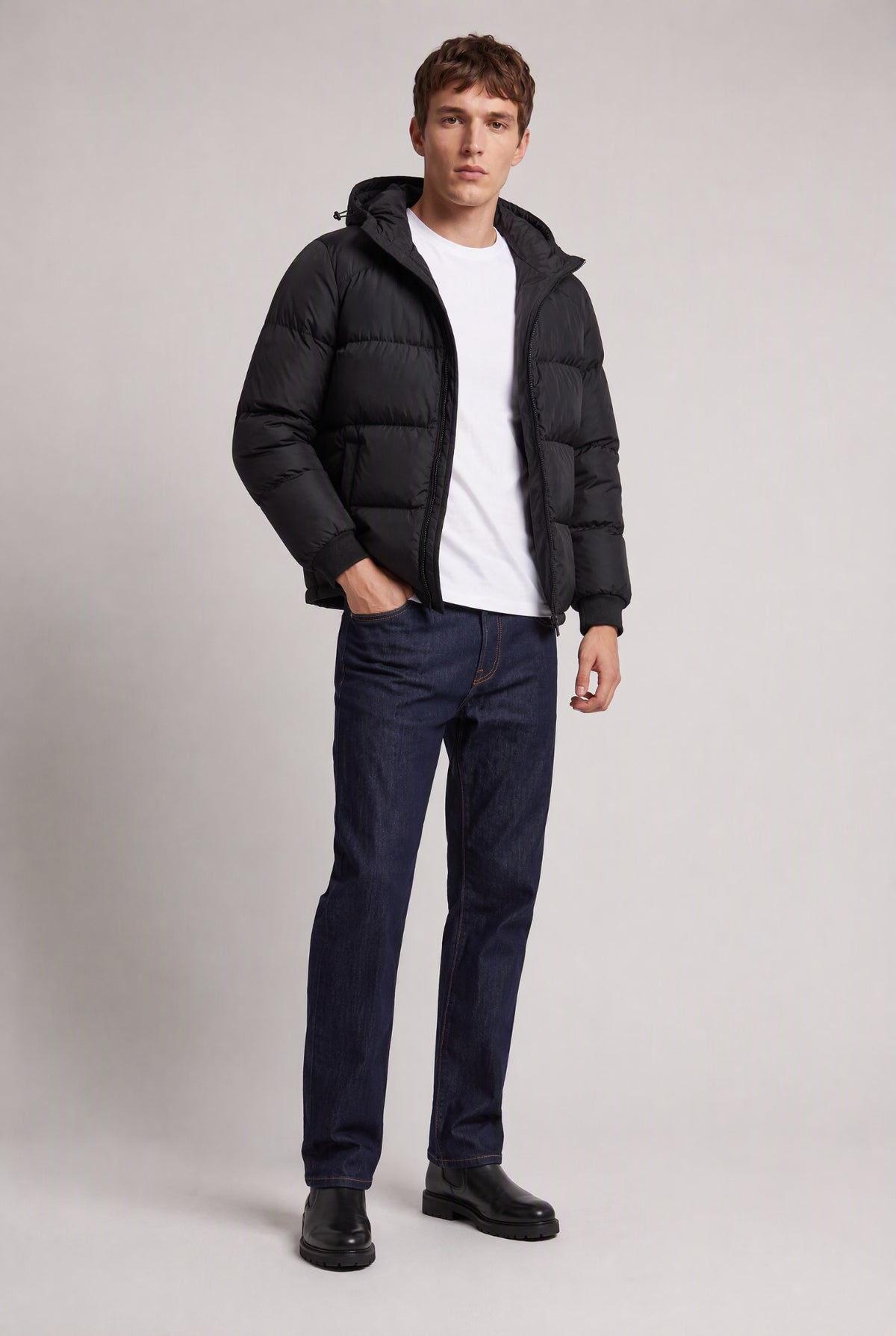 Men's Loose Relaxed Hooded Puffer Jacket