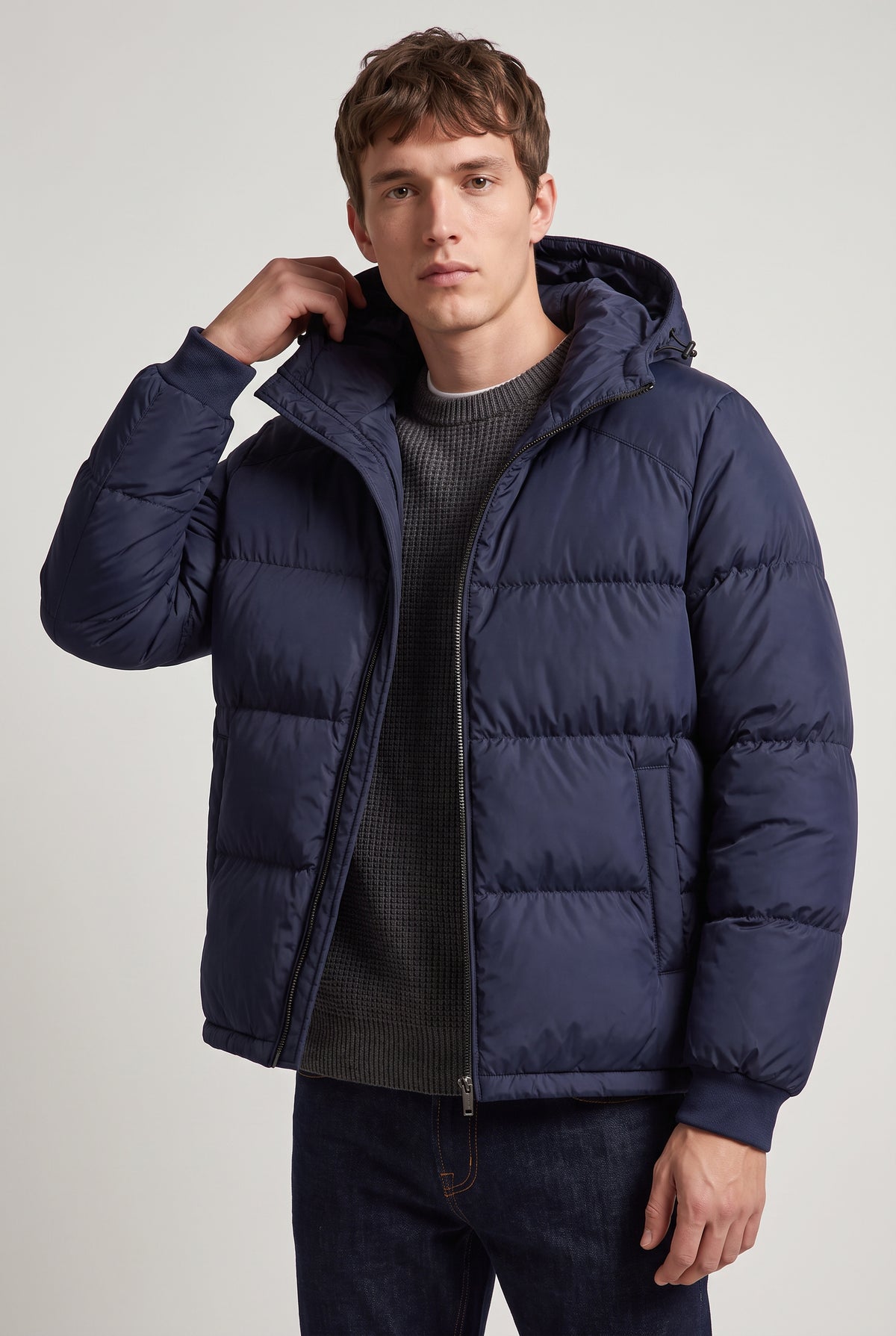 Men's Loose Relaxed Hooded Puffer Jacket
