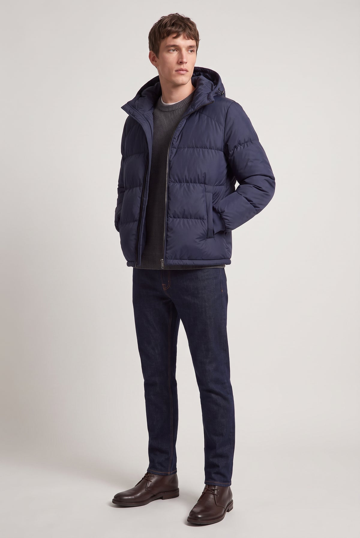 Men's Loose Relaxed Hooded Puffer Jacket