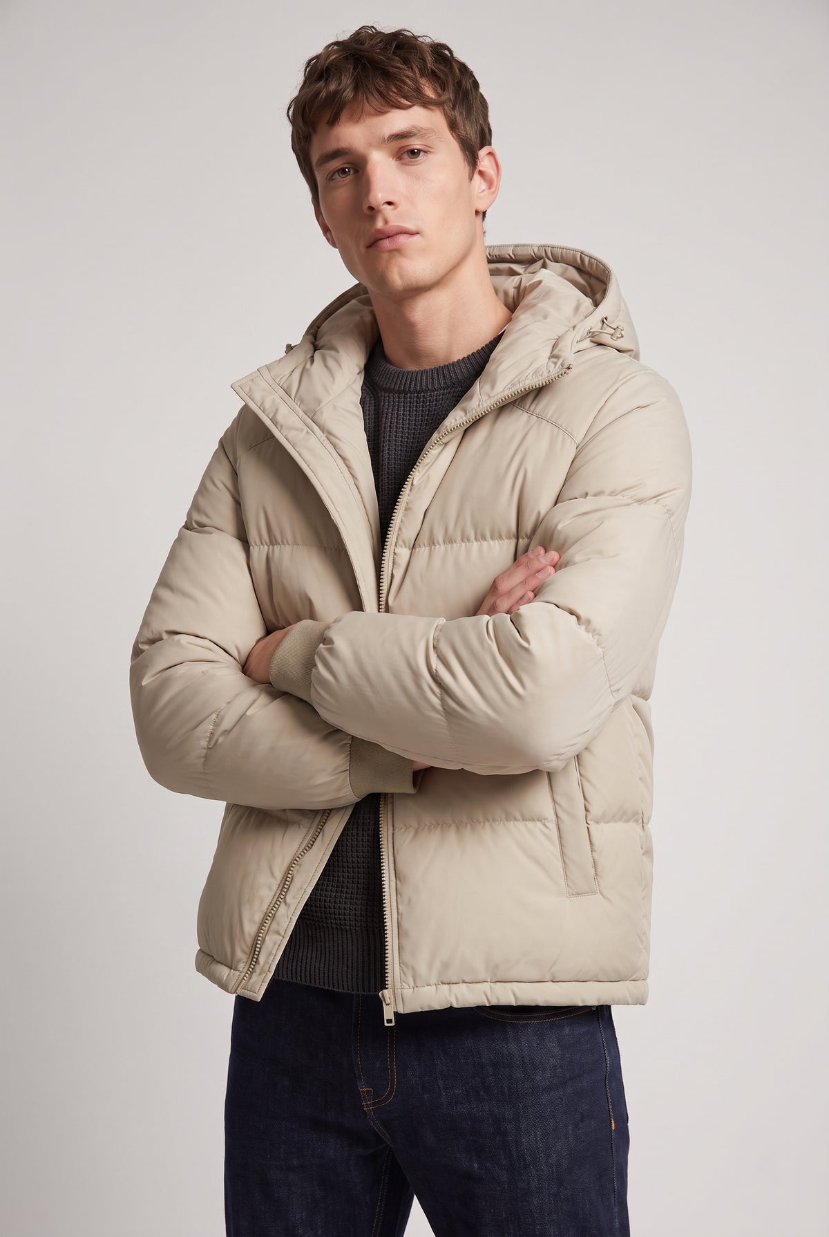 Men's Loose Relaxed Hooded Puffer Jacket