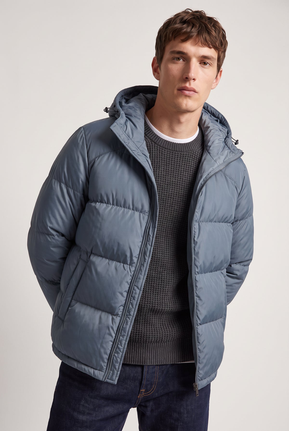 Men's Loose Relaxed Hooded Puffer Jacket