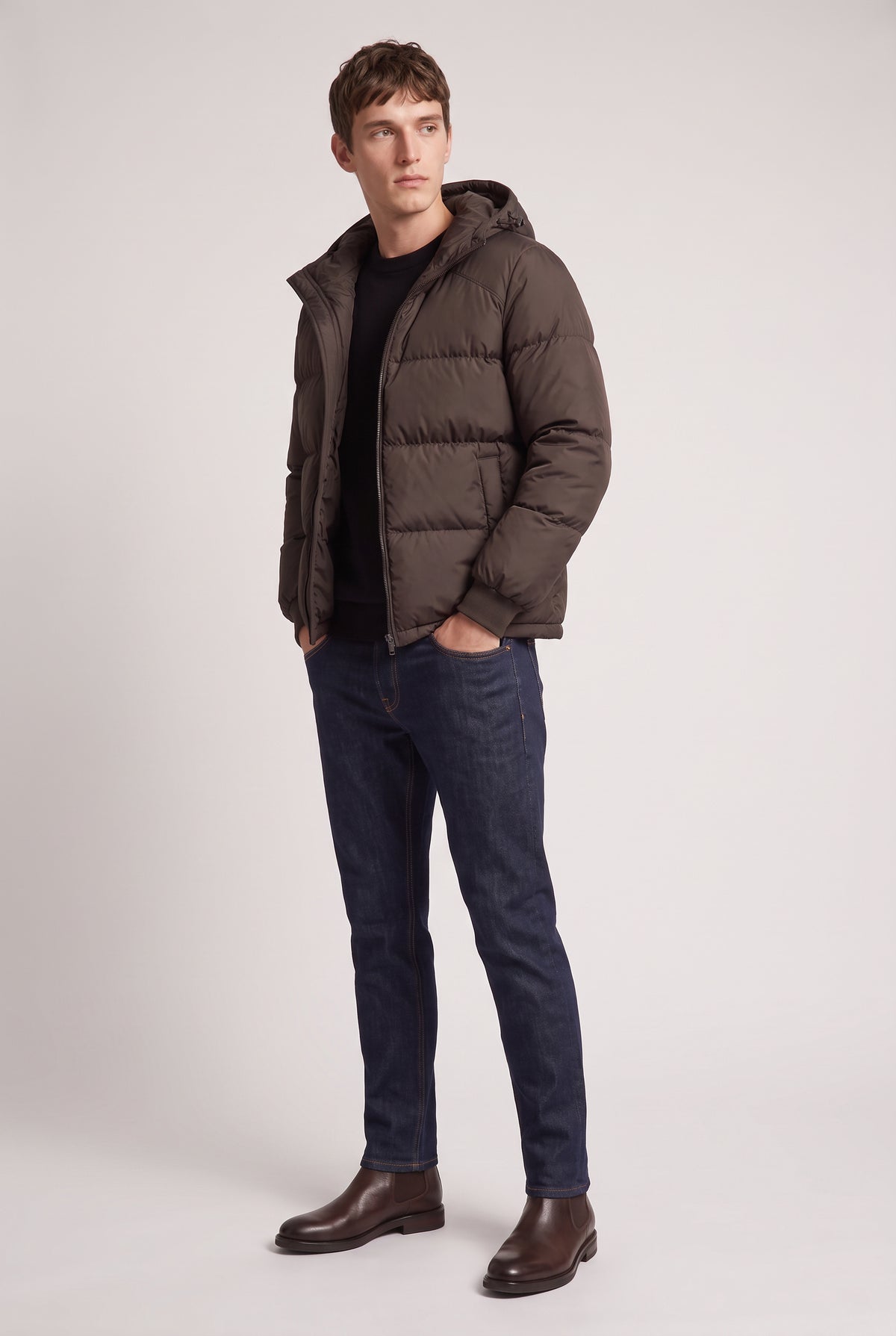 Men's Loose Relaxed Hooded Puffer Jacket