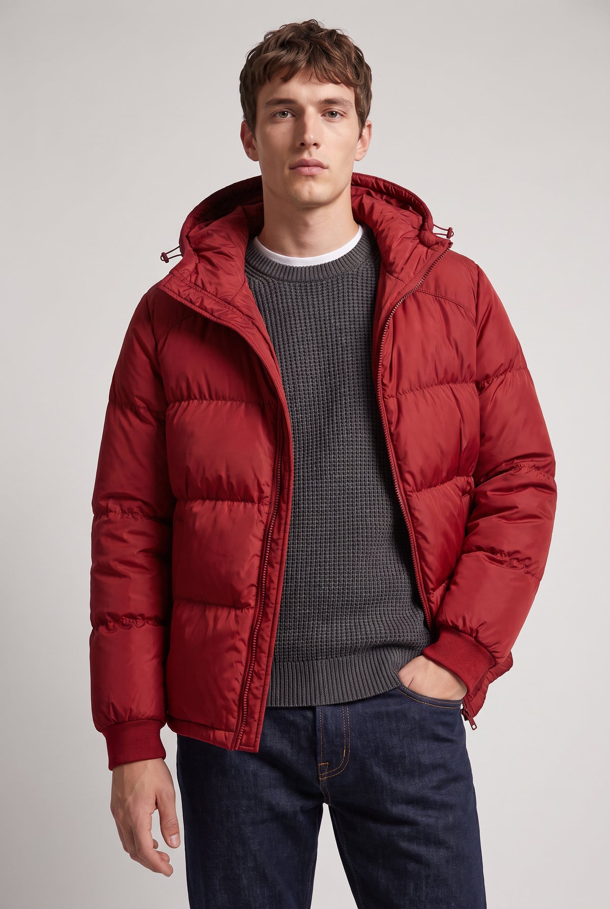 Men's Loose Relaxed Hooded Puffer Jacket
