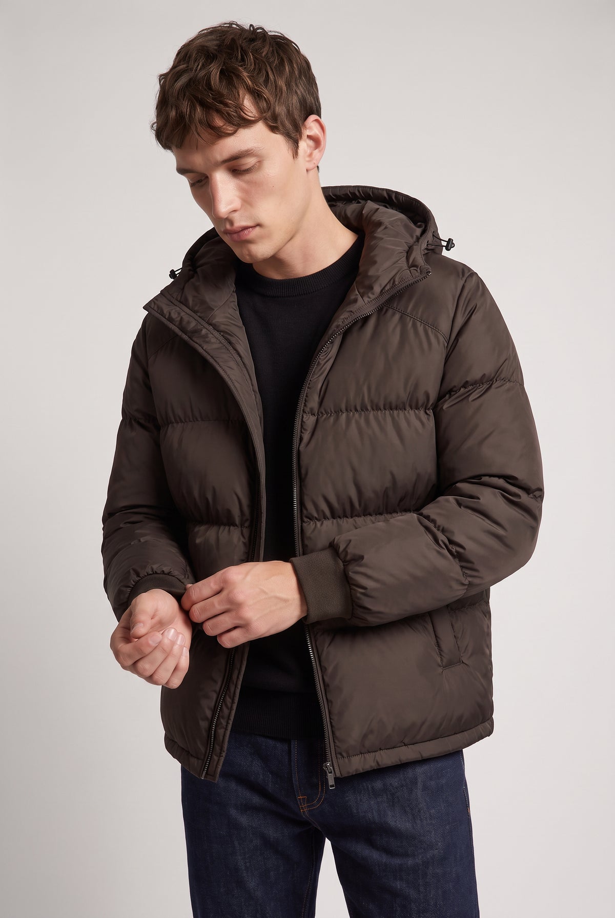 Men's Loose Relaxed Hooded Puffer Jacket