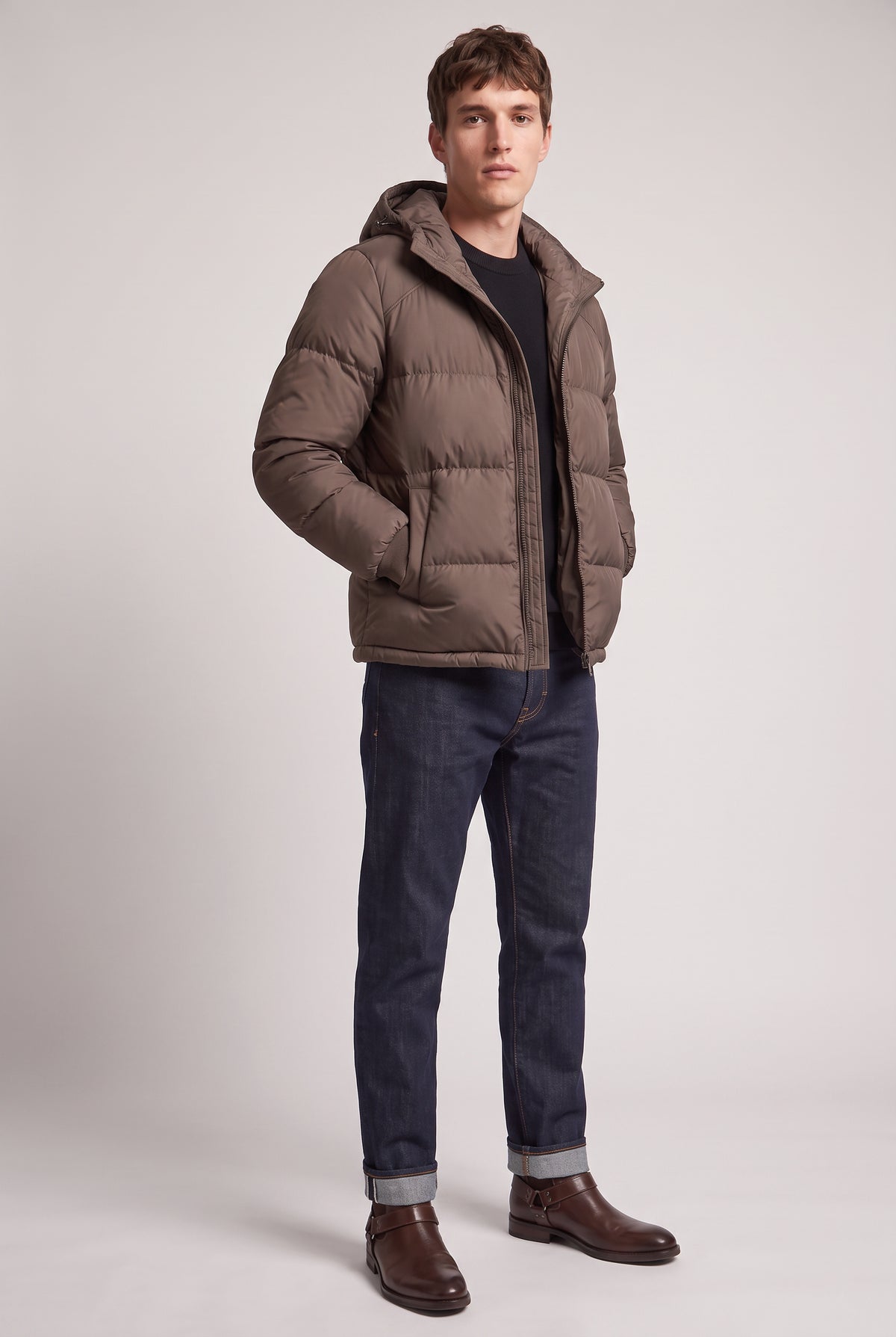 Men's Loose Relaxed Hooded Puffer Jacket