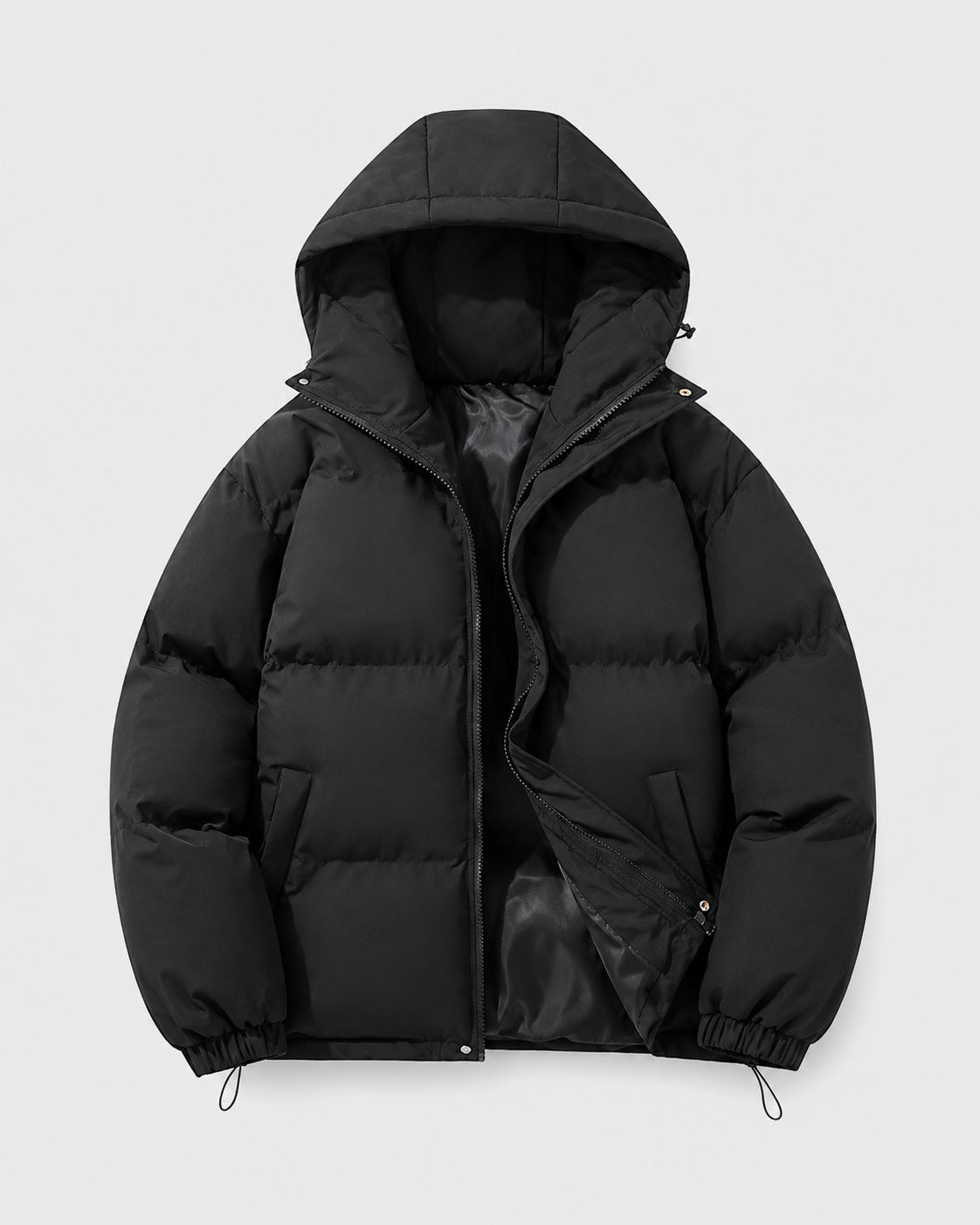 Men's Oversized Zip-Up Hooded Puffer Jacket
