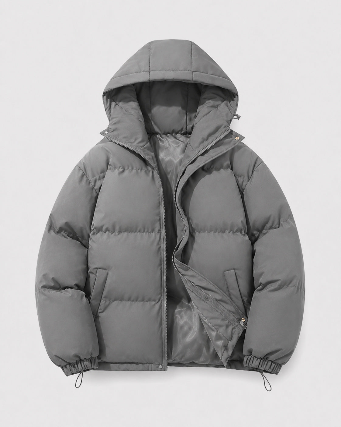 Men's Oversized Zip-Up Hooded Puffer Jacket