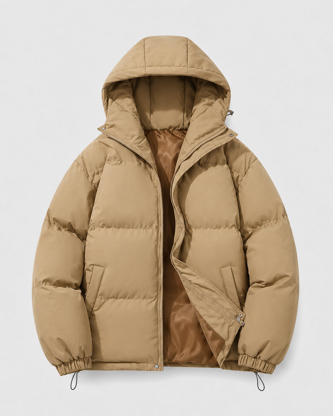 Men's Oversized Zip-Up Hooded Puffer Jacket