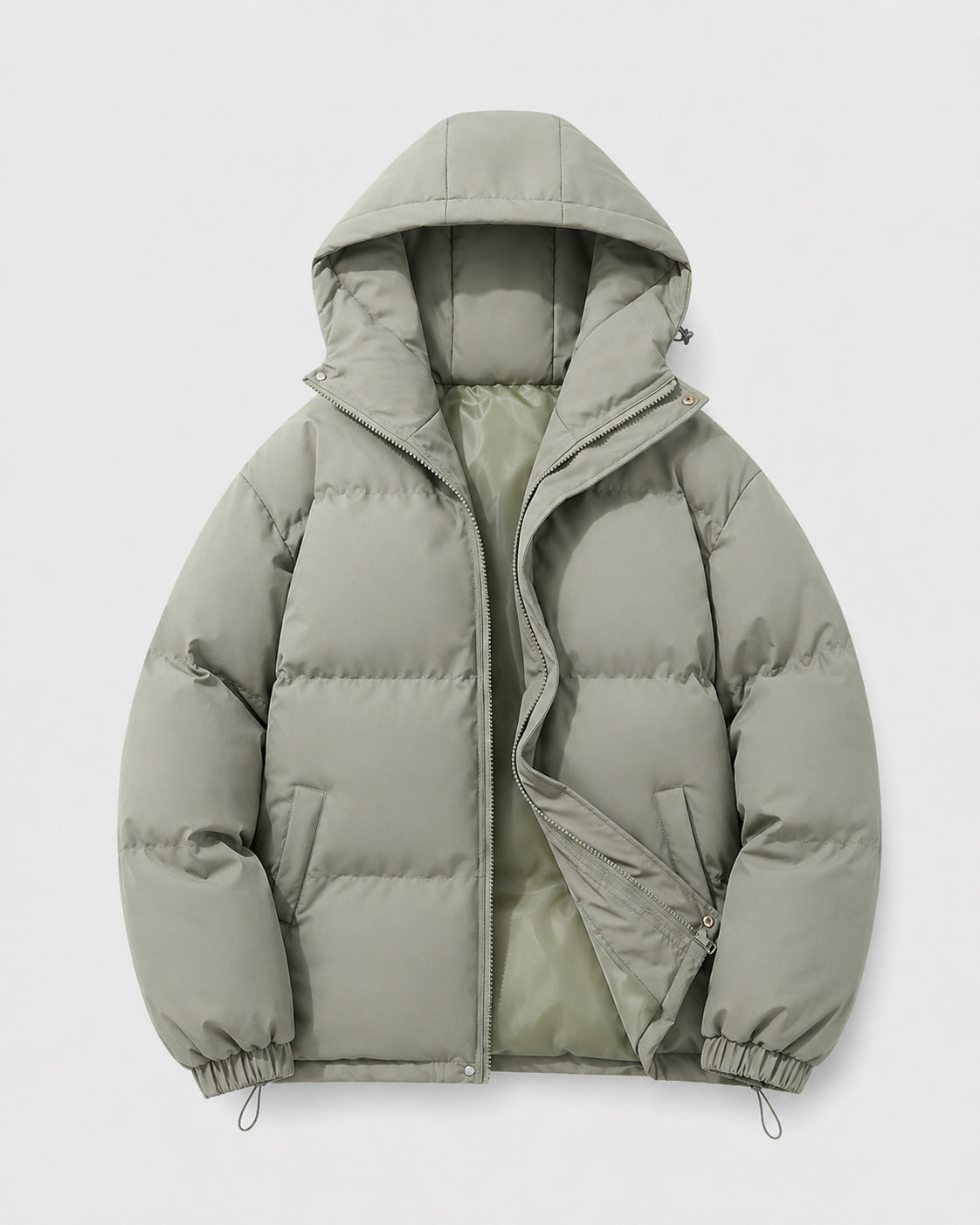 Men's Oversized Zip-Up Hooded Puffer Jacket