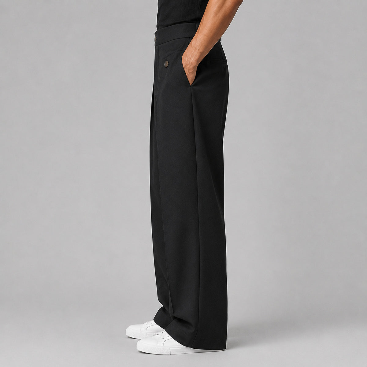 Men's Pleated Wide Leg Trousers