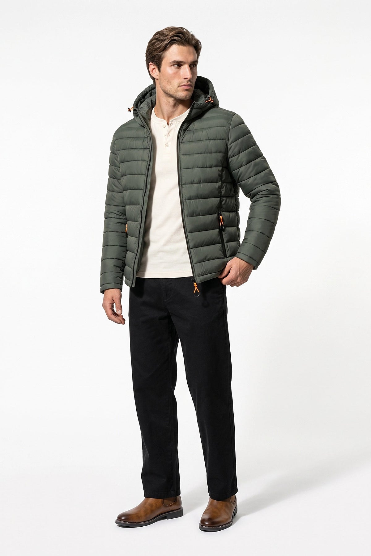 Men's Quilted Hooded Puffer Jacket