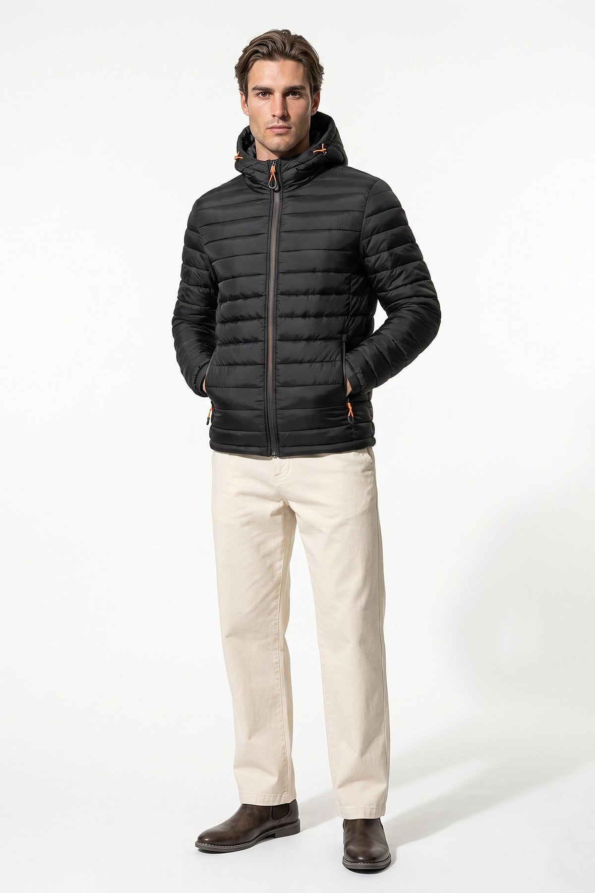 Men's Quilted Hooded Puffer Jacket