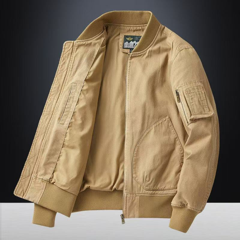 Men's Relaxed Collared Bomber Jacket